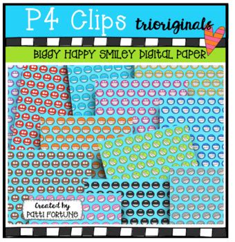 Biggy Happy Digital Paper P Clips Trioriginals By P Clips Trioriginals