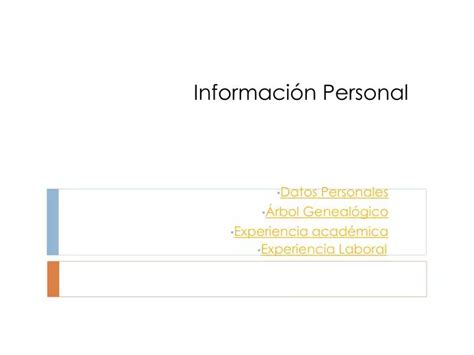 PPT Información Personal PowerPoint Presentation free download ID