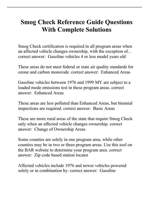 Smog Check Reference Guide 2022