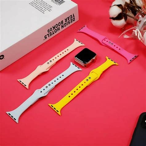 Yepband Women Slim Sport Silicone Wristbands Compatible With Apple Watch Bands 41mm 40mm 38mm