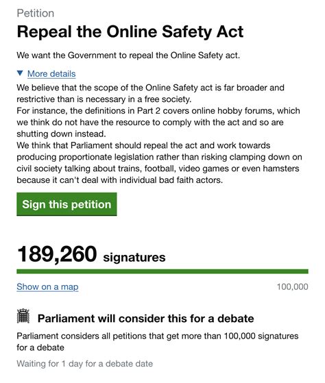Petition To Repeal UK's Online Safety Act | U.K. Online Safety Act