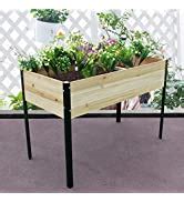 Amazon Sfjc Raised Garden Bed With Strong Iron Legs Elevated Wood