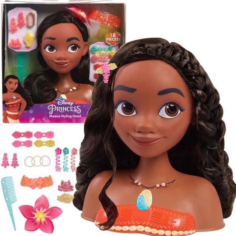 Disney Princesse Vaiana Moana Tête de coiffeur poupée accessoires