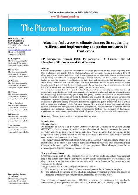 (PDF) Adapting fruit crops to climate change: Strengthening resilience ...