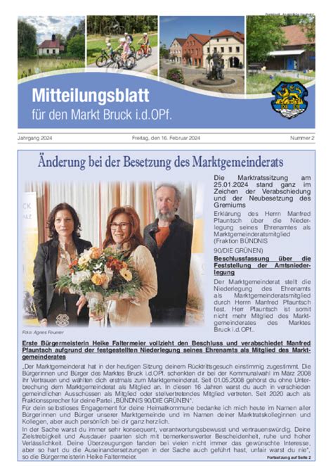 Markt Bruck I D Opf Mitteilungsblatt