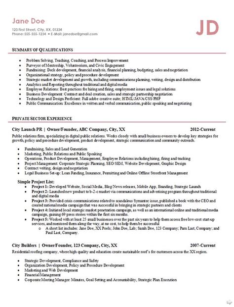 Entrepreneur Resume Example Business Owner Founder Resume Examples