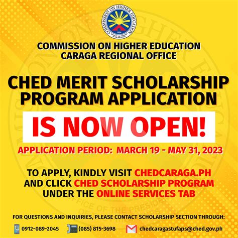 Applications For The Ched Merit Scholarship Program Ay