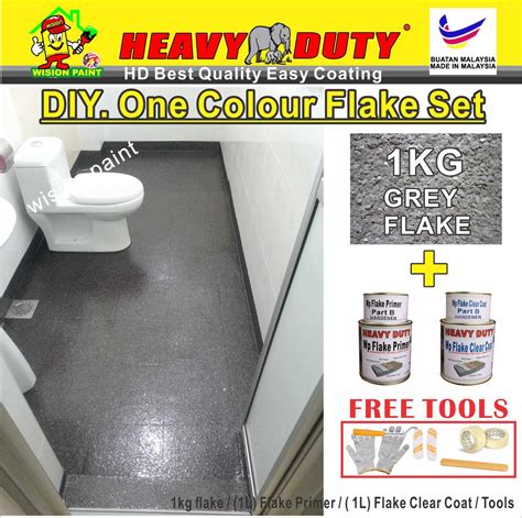 Set Diy Epoxy Flake Coating Free Tools Kg Flake L Wp Primer