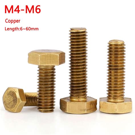 Copper Hexagon Head Screws M4 M5 M6 M8 M10 M12 External Hex Hexagon