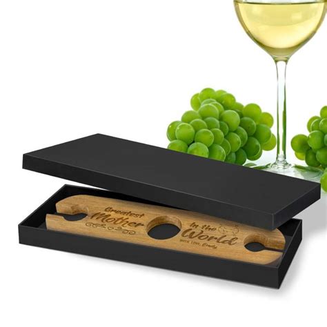 Personalised Engraved Wooden Wine Glass Holder Mothers Day T