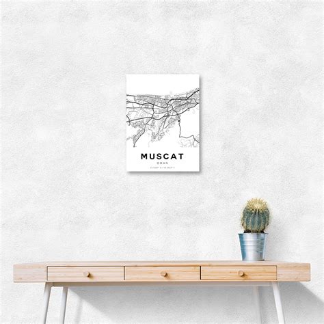 Muscat City Map Wall Art