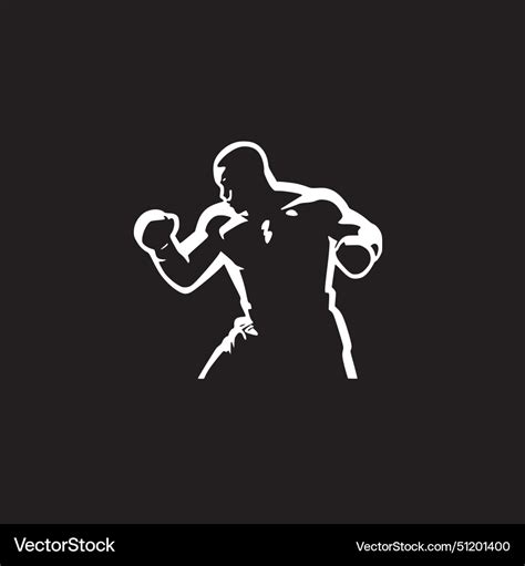 Boxing - black and white Royalty Free Vector Image