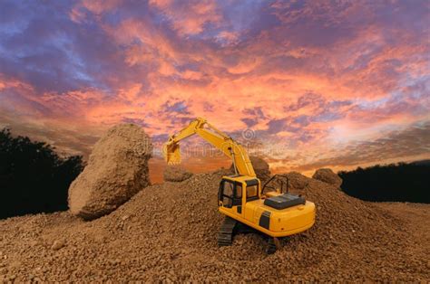 Crawler Excavator Digging The Soil In The Construction Site Stock Photo