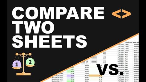 How To Compare Data In Two Excel Sheets Excel Youtube