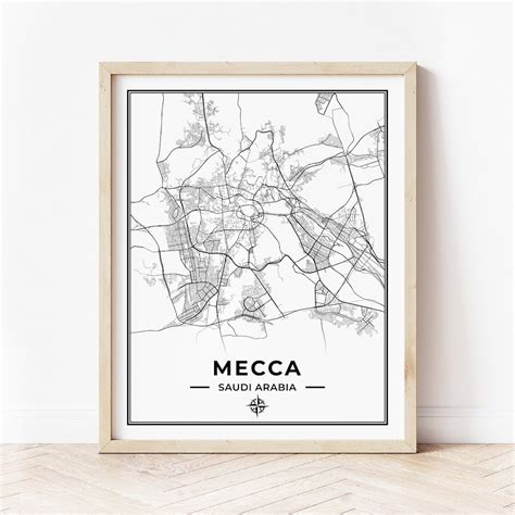 Mecca Map Print Map of Mecca Saudi Arabia Digital Download - Etsy