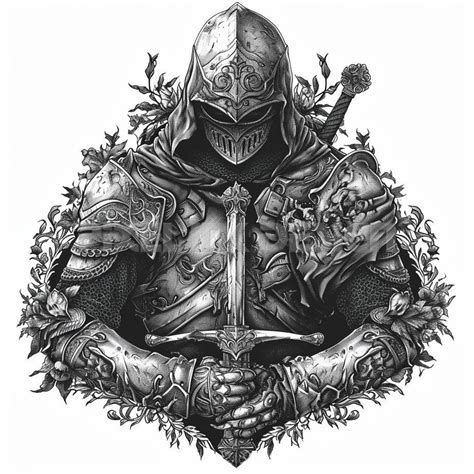 Knight Tattoo Design Download High Resolution Digital Art Png