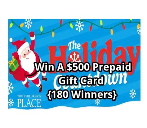 Childrens Place Holiday Countdown Giveaway Win A 500 Prepaid T