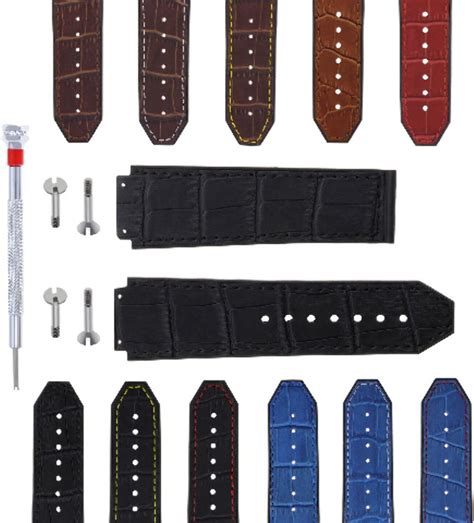 Amazon Ewatchparts 24MM ALLIGATOR LEATHER RUBBER BAND STRAP FOR