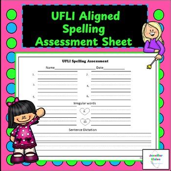 Ufli Spelling Assessment Test By Jennifer Elaine Educational Resources