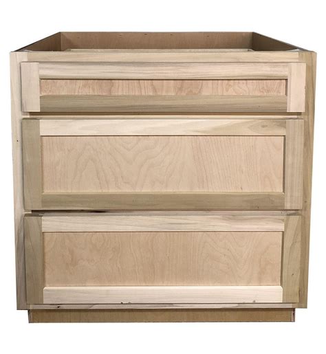 Kitchen Drawer Base Cabinet Unfinished Poplar Shaker Style 30 In