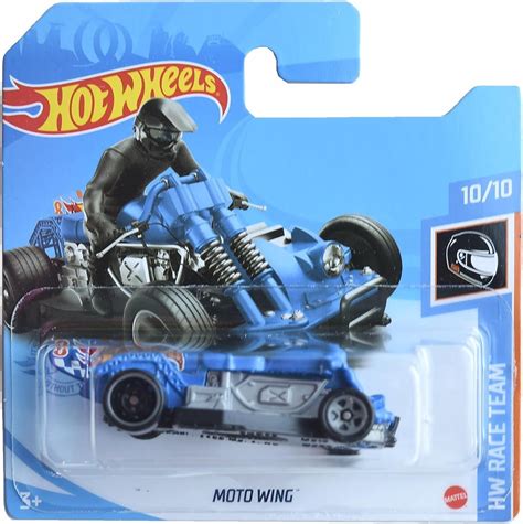Hot Wheels Moto Wing Race Team 10 10 Blue Short Card Walmart