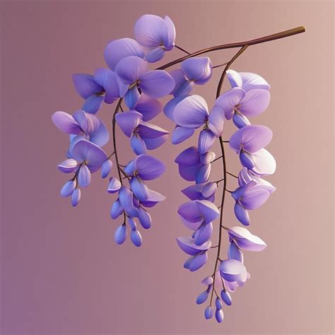 wisteria icon cascading elegant flower illustration logo premium