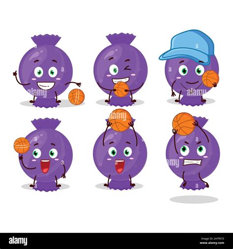 Talented Blue Candy Wrap Cartoon Character As A Basketball Athlete