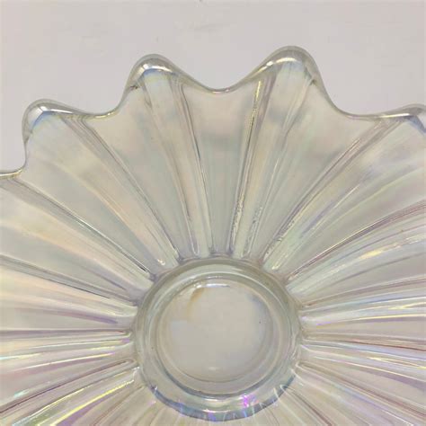 Vintage Federal Glass Celestial Iridescent Glass Dish 9 Etsy