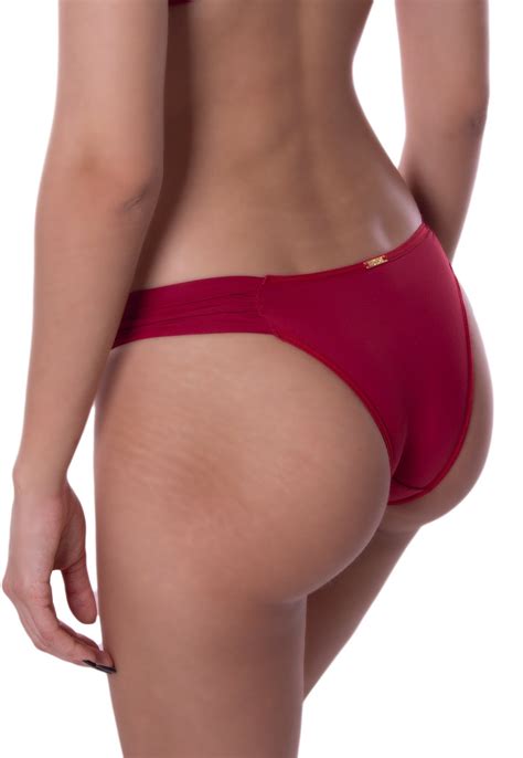 Calcinha Simony Lingerie Tanga Franzida Renda Microfibra Chloe Vermelho