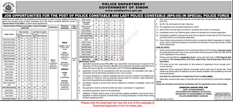 Constable Jobs In Sindh Police December 2021 Special Police Force Pts