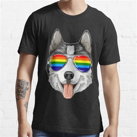 Husky Gay Pride Flag Lgbt Rainbow Sunglasses Husky T Shirt By Declanmoss Redbubble