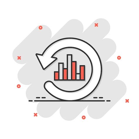 Premium Vector Growing Bar Graph Icon In Comic Style Increase Arrow