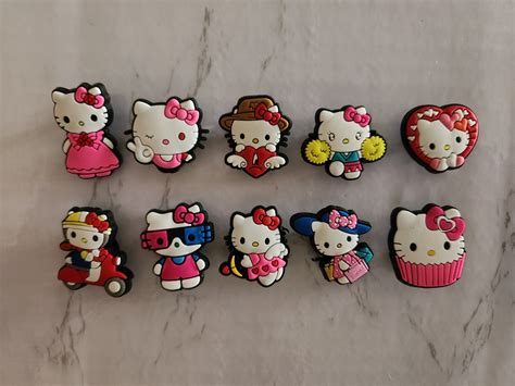 Hello Kitty Croc Charms Cute Croc Charms Croc Accessories Shoe Charms Set Of 10 Etsy