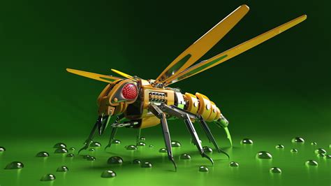 Wallpaper Robot Bee, 3d Picture - Оса Робот- WallpaperUse
