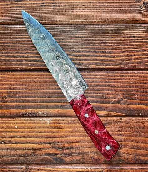 Damascus Chefs Knife Etsy