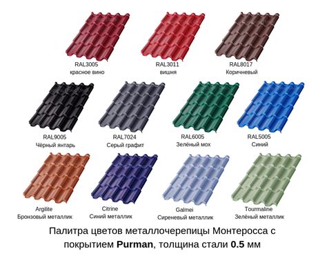 Цвета металлочерепицы для крыши: классификация и особенности выбора по коду