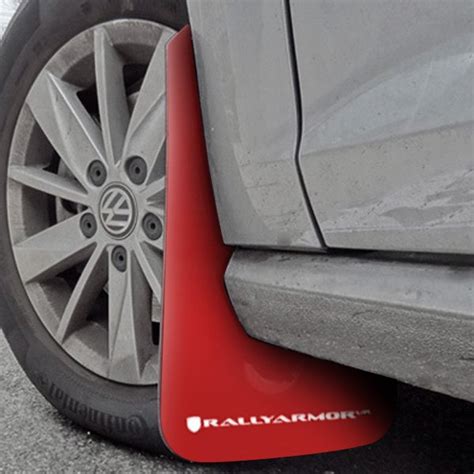 Rally Armor Mf Ur Rd Wh Ur Series Red Mud Flap Kit With White