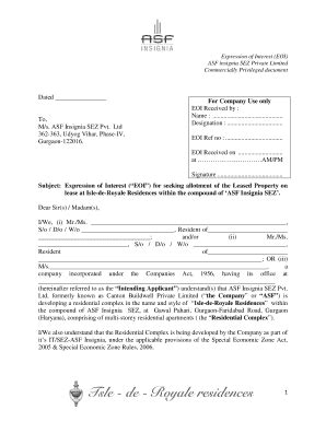 Expression Of Interest Form Real Estate Fill And Sign Printable