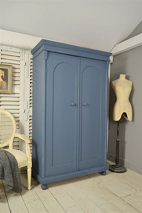 Shabby Chic Rustic Dutch Vintage Wardrobe Blue Painted Wardrobe