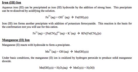 Solved Iron (III) Ion Aqueous iron (III) can be precipitated | Chegg.com