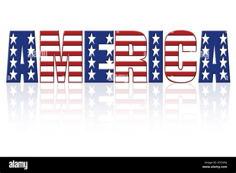 America Word With Superimposed American Flag Star And Stripe Pattern