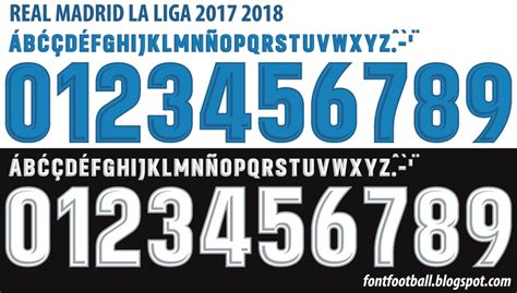 Font Football Font Vector Real Madrid La Liga 2017 2018 Kit