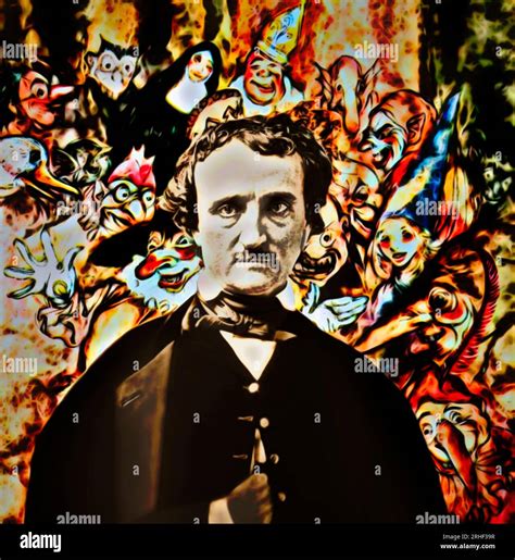 Portrait Of Edgar Allan Poe The Masque Of The Red Death Illustration