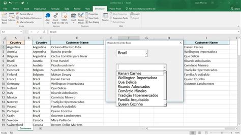 Dependent Combo Boxes With Advanced Filter Excel Vba Youtube