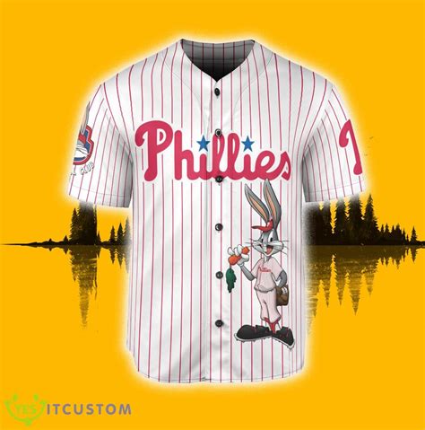 Philadelphia Phillies Looney Tunes Bugs Bunny Baseball Jersey Shirt