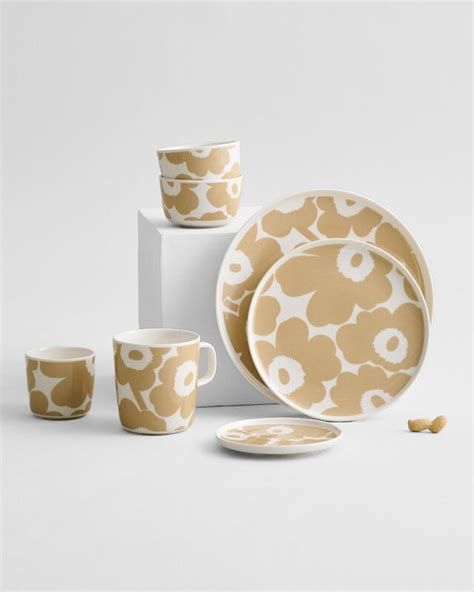 Marimekko Oiva Unikko Lautanen Cm Valkoinen Beige Finnish