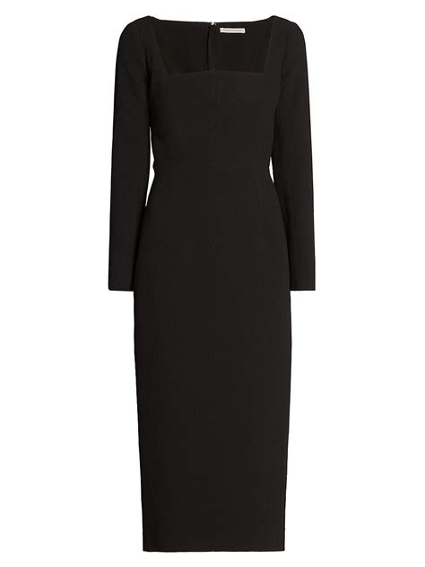 Buy Emilia Wickstead Erletta Square Neck Crepe Midi Dress Black At