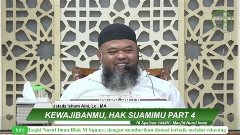 10 Kewajibanmu Hak Suamimu Part 4 Ustadz Ishom Aini Lc Ma Youtube