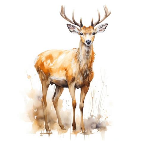 Loose Gestural Deer Full Body Artwork Premium Ai Generated Image