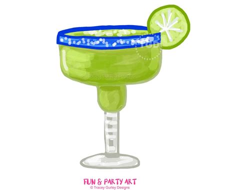 Margarita Clipart Margarita Glass Invitation Art Watercolor